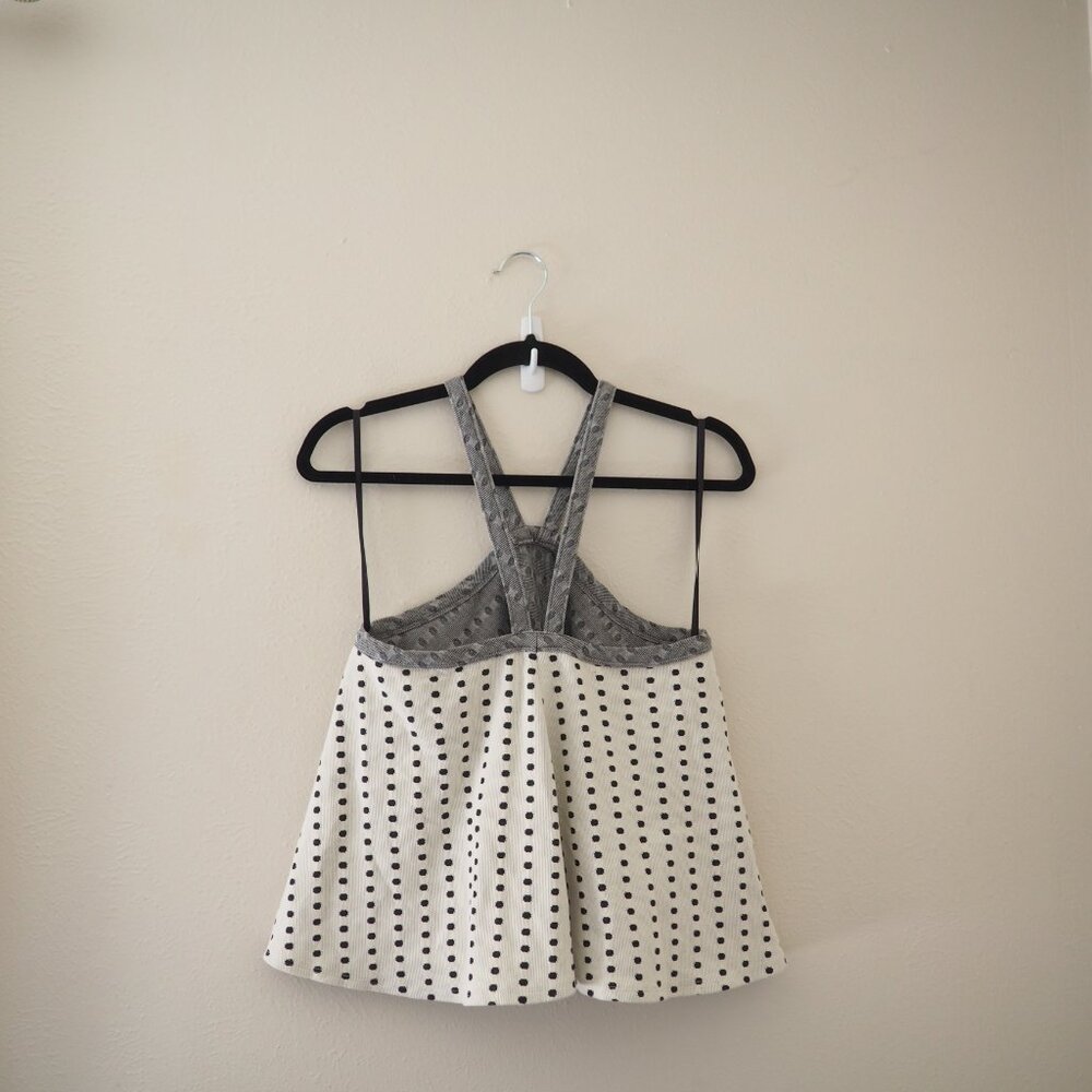 !! Anthropologie Postmark Stamp Dotted Jacquard Halter Sleeveless Tank Top - Picture 7 of 9